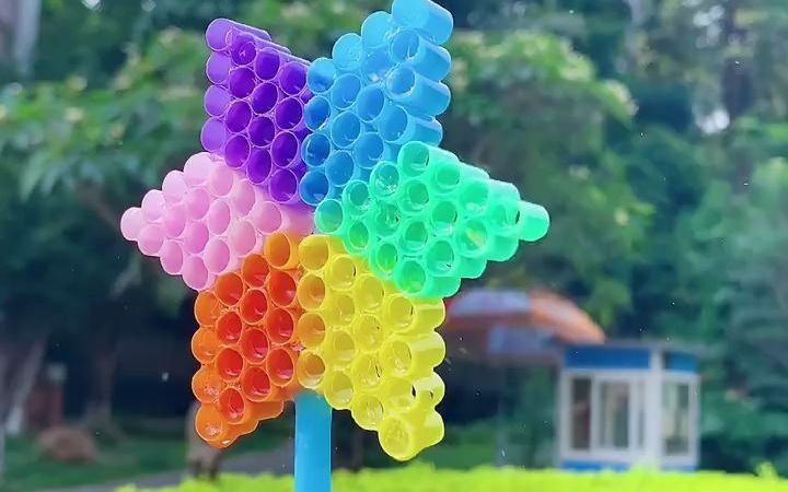 【变废为宝】彩虹吸管泡泡器,做给孩子玩,特别棒
