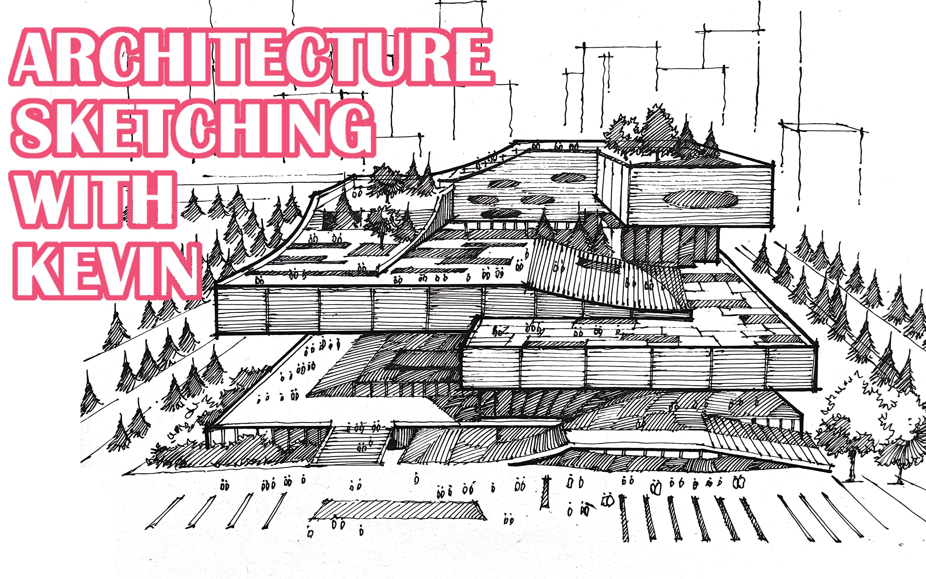 手绘建筑钢笔画