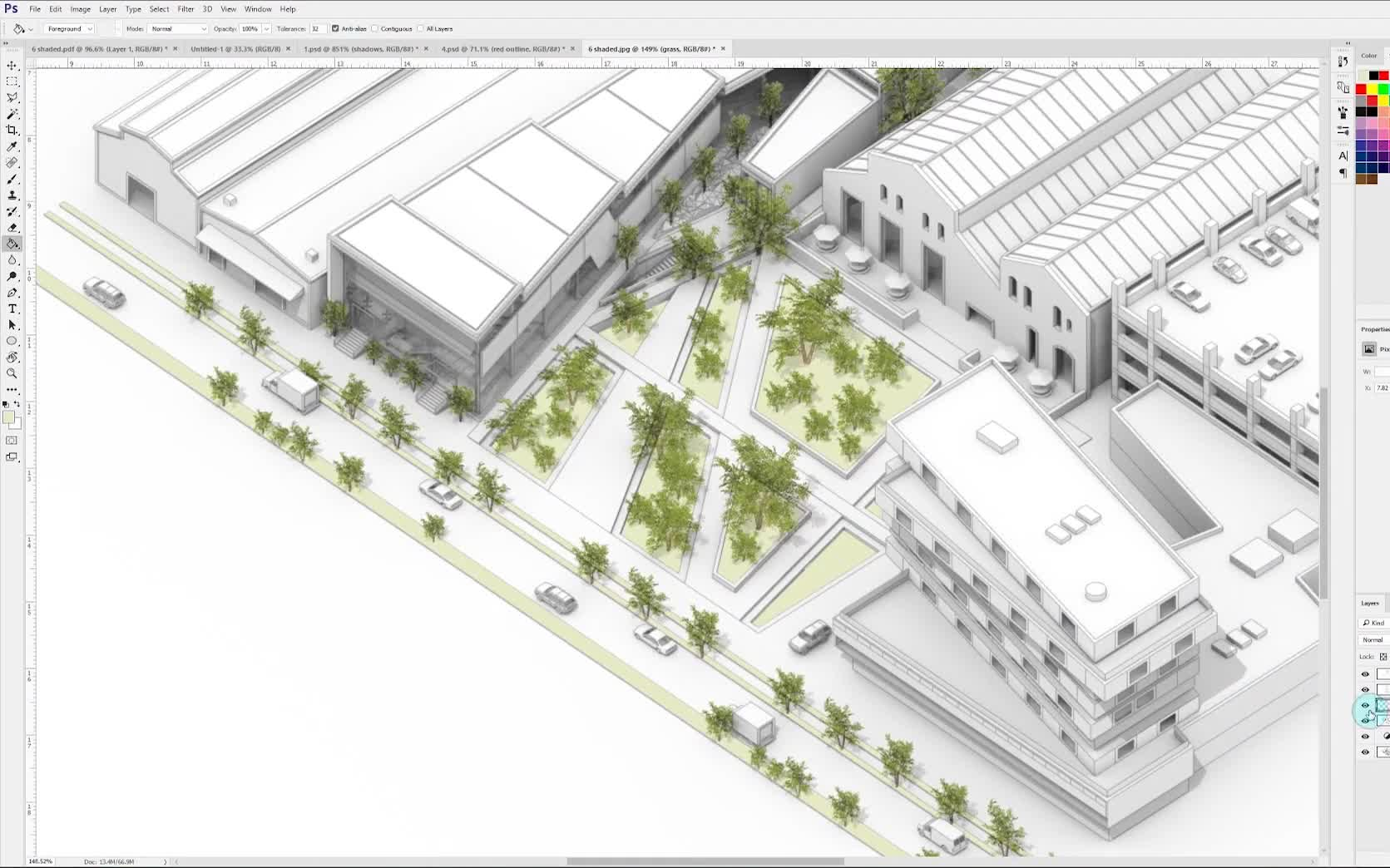 运用SketchUp、Photoshop和Indesign制作方案概念诠释图哔哩哔哩bilibili