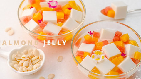 Amy 中字 古早味杏仁豆腐食谱 Almond Jelly Dessert Almond Tofu Recipe 哔哩哔哩