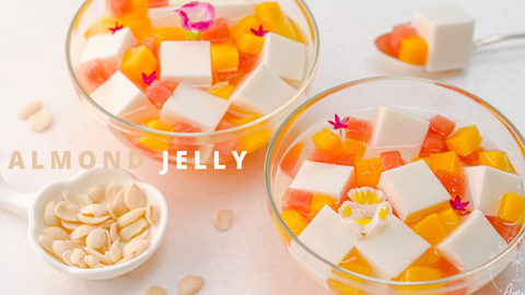 Amy 中字 古早味杏仁豆腐食谱 Almond Jelly Dessert Almond Tofu Recipe 哔哩哔哩 Bilibili