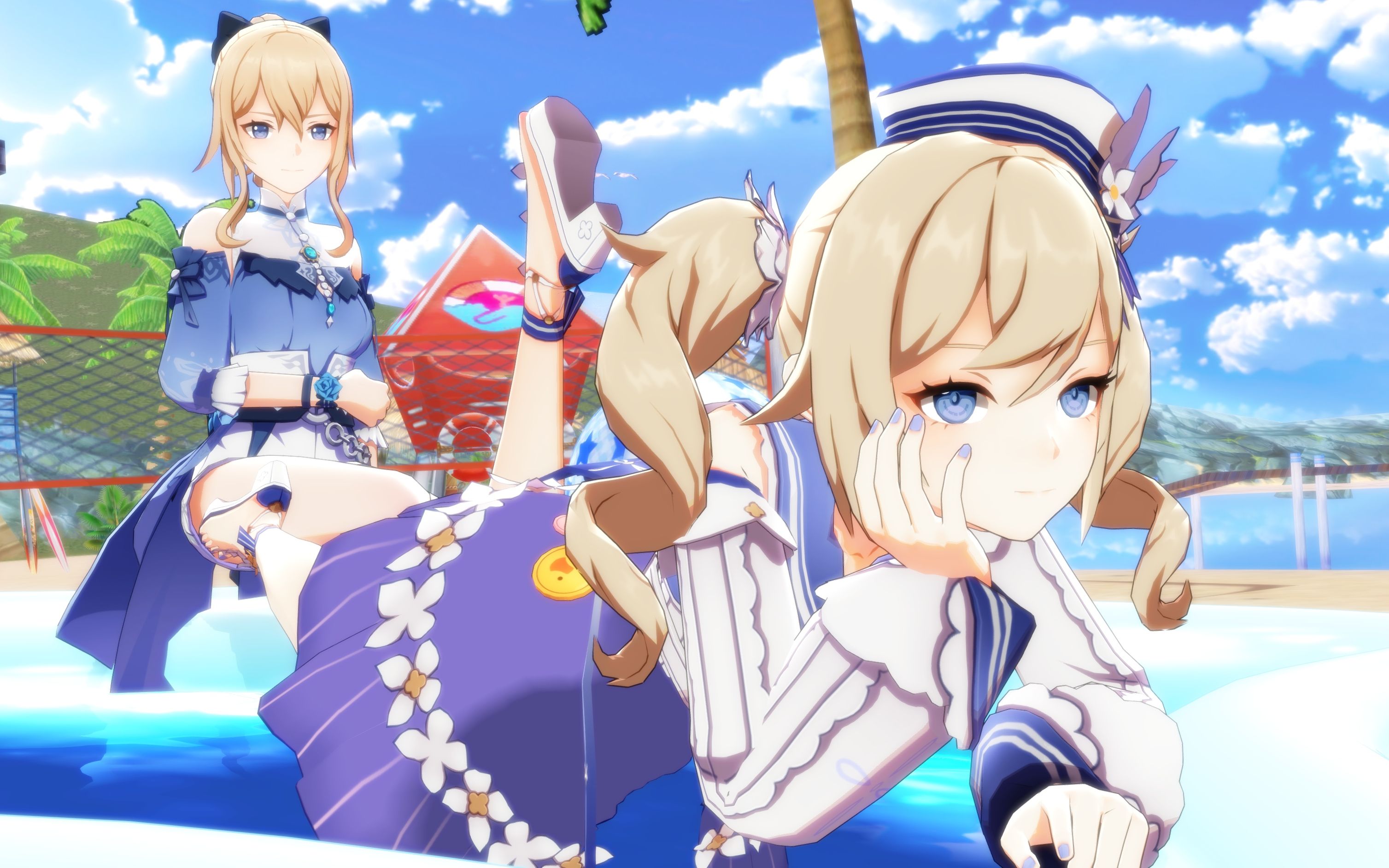 芭芭拉和琴的泳池派对00