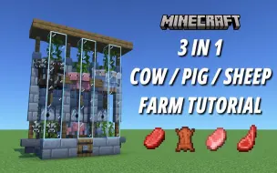 Download Video: 【Minecraft建筑教程】如何建造3合1简单向动物农场