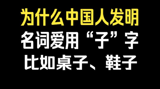 中国人发明的名词爱用“子”字,比如桌子,鞋子哔哩哔哩bilibili