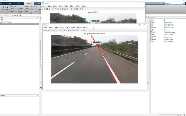 Matlab语言车道线检测(霍夫变换直线检测)2哔哩哔哩bilibili