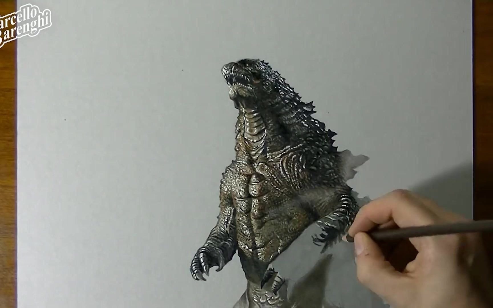 【3d手绘】大佬画的3d哥斯拉!这也太强了