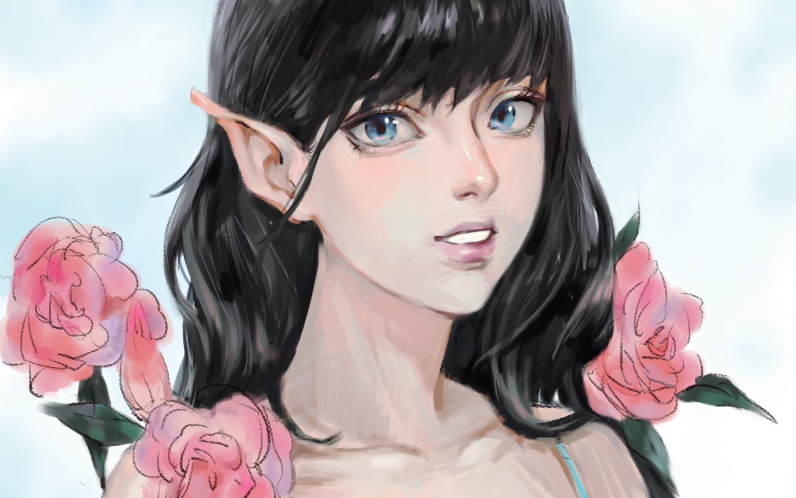 【绘画过程】【artstudio pro】精灵耳大头