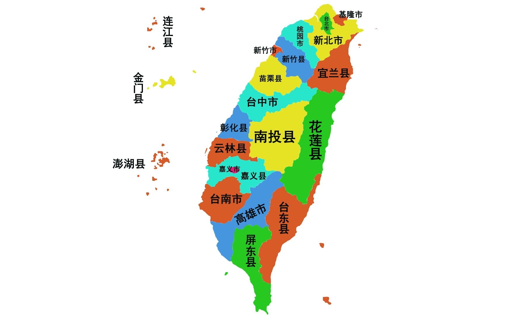 台湾地级市地图图片