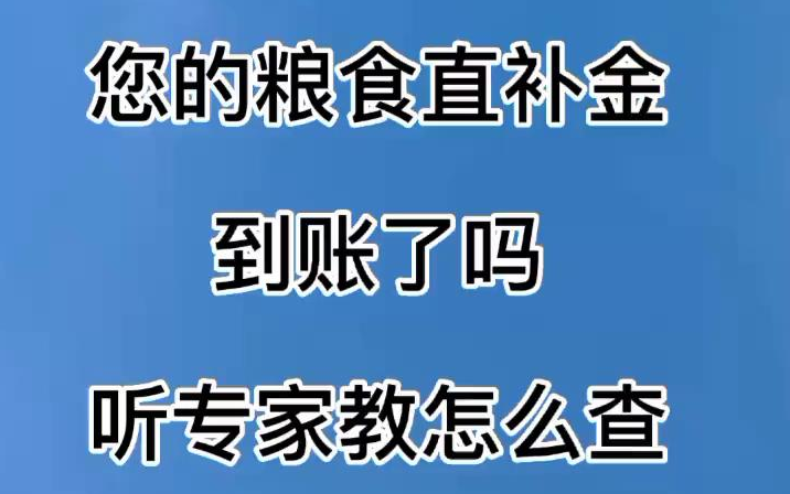 【新农人】205您的粮食直补金到了吗,怎么查哔哩哔哩bilibili