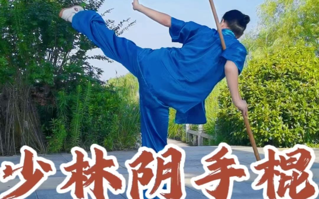 【晨练打卡】少林齐眉棍(阴手棍)背向慢速演练,适合初学者跟练