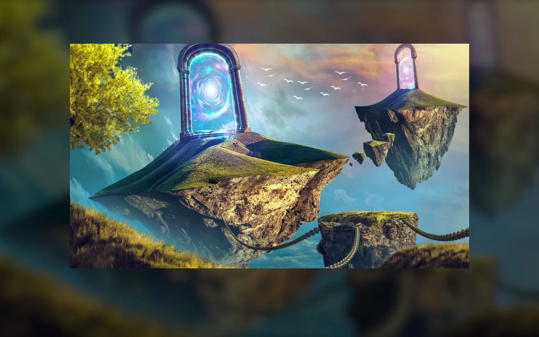 【ps合成教程】浮空大陆场景合成流程