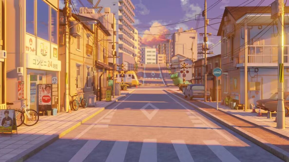 【blender】eevee三渲二黄昏街道
