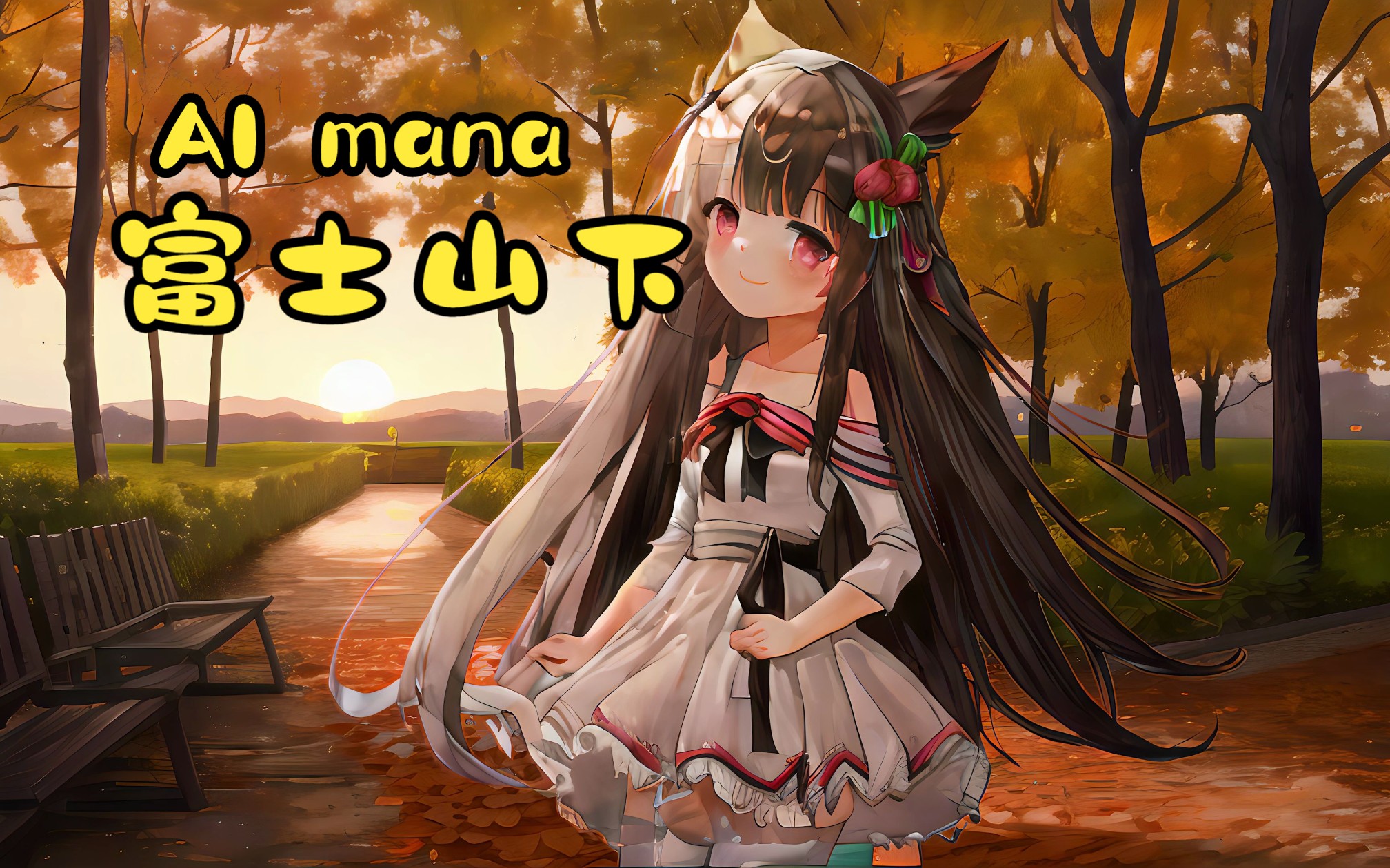 【ai 黑白狐有栖mana】富士山下