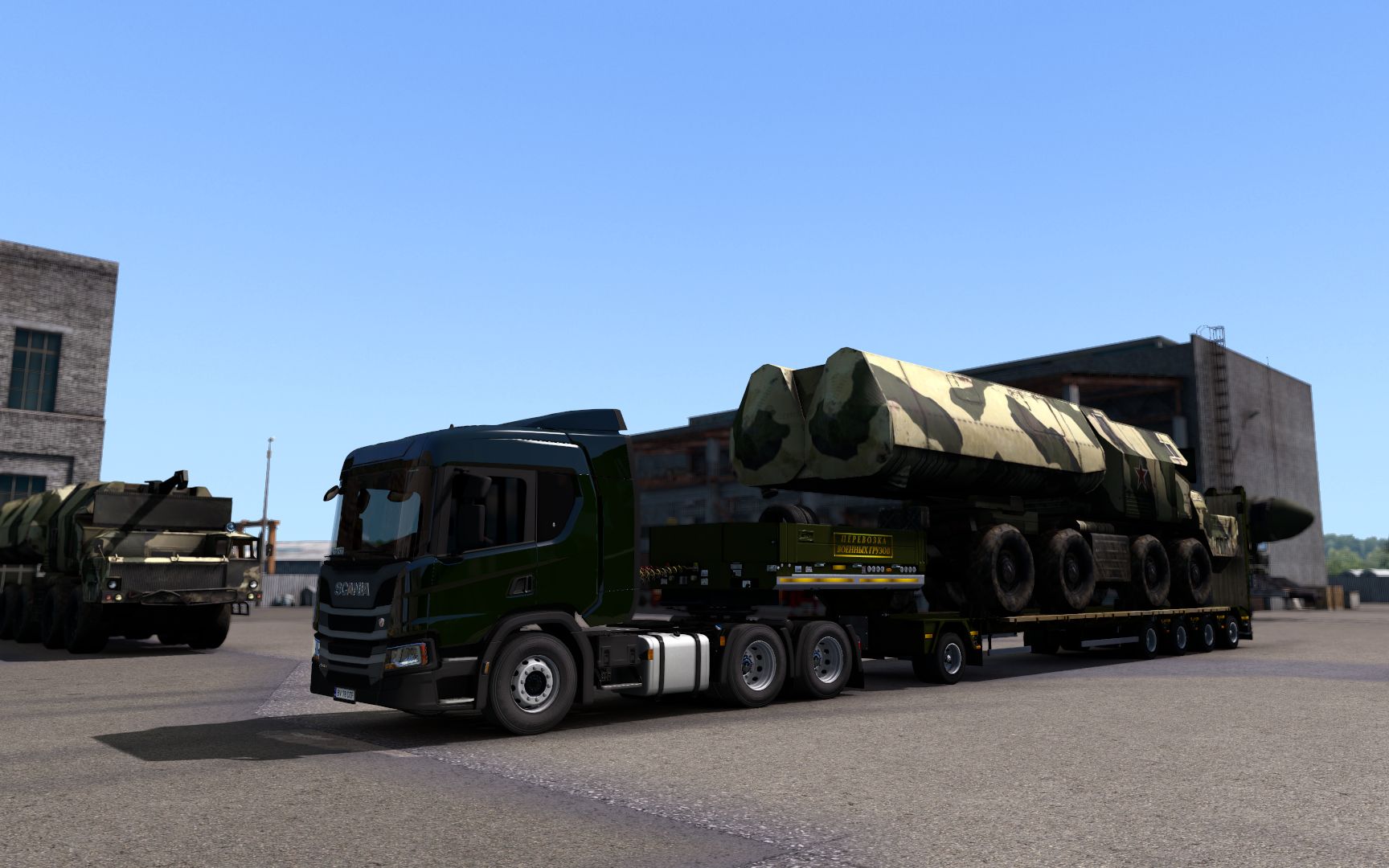 欧洲卡车模拟2俄罗斯地区运送军火的p系美女我们出发啦