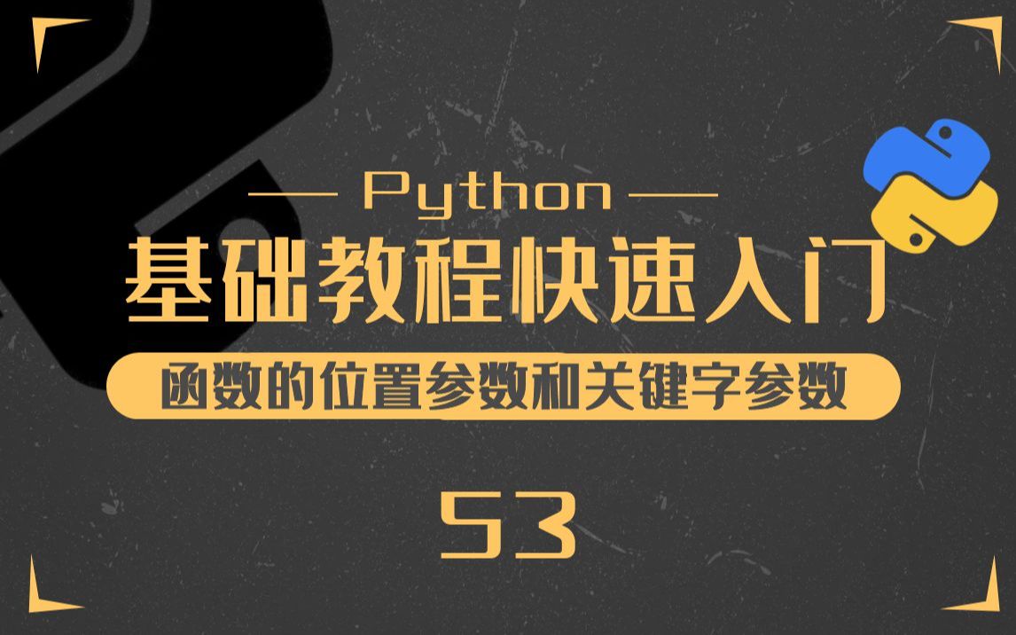 53.Python函数中关于位置参数和关键字参数的教程Python零基础入门教程哔哩哔哩bilibili