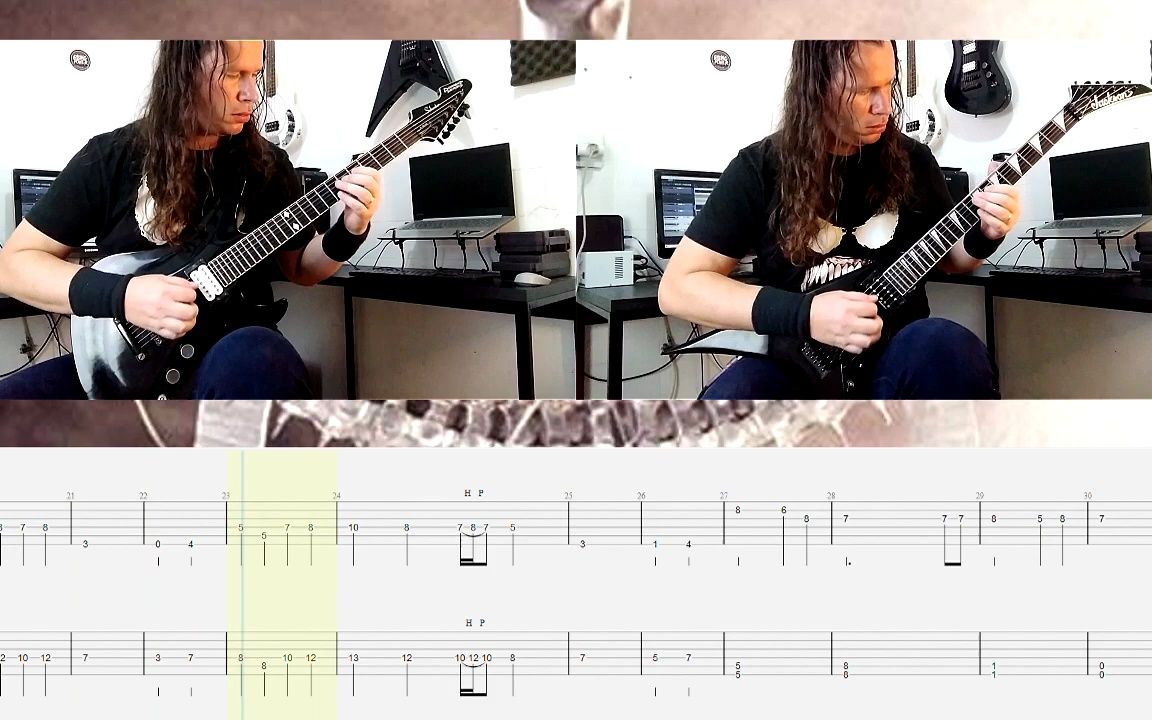 [图]带谱演奏 Carcass - Heartwork Guitar Playthrough (Tabs On Screen) (Drop B Tuning)