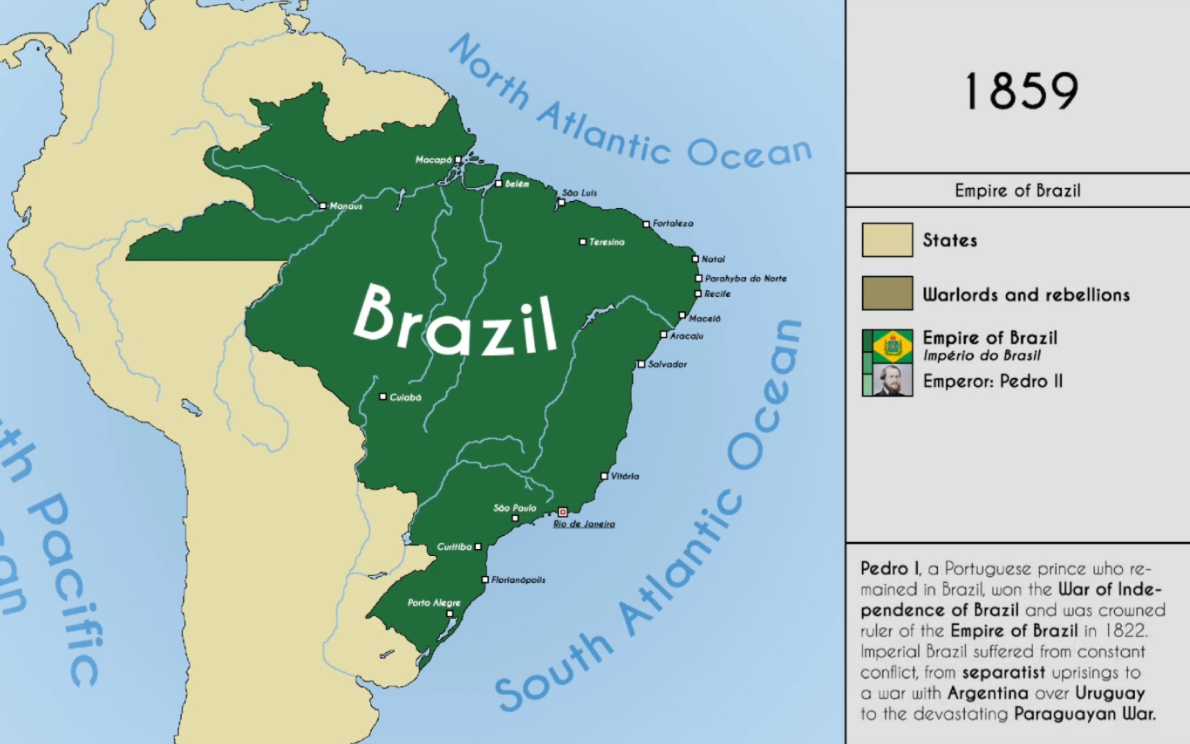 【历史地图】巴西𐟇簟‡𗥎†史地图:每年「Brazil」哔哩哔哩bilibili