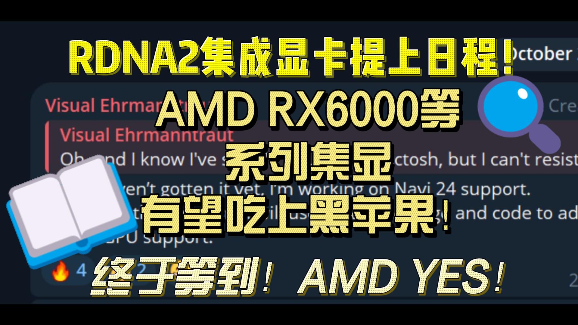 【AMDⷮŠ黑苹果】NootedRed作者正研发Navi 24集显支持!AMD RDNA2架构集成显卡终有望吃上黑苹果!哔哩哔哩bilibili