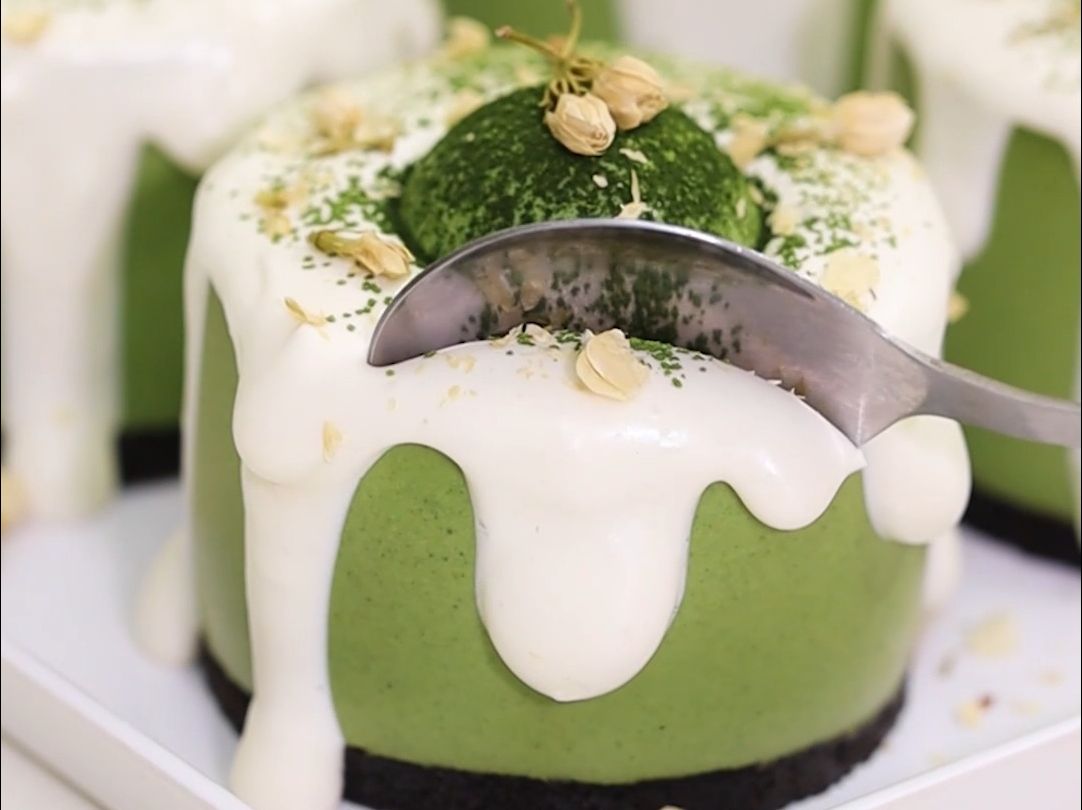 雅,实在是雅~抹茶茉莉冻芝士