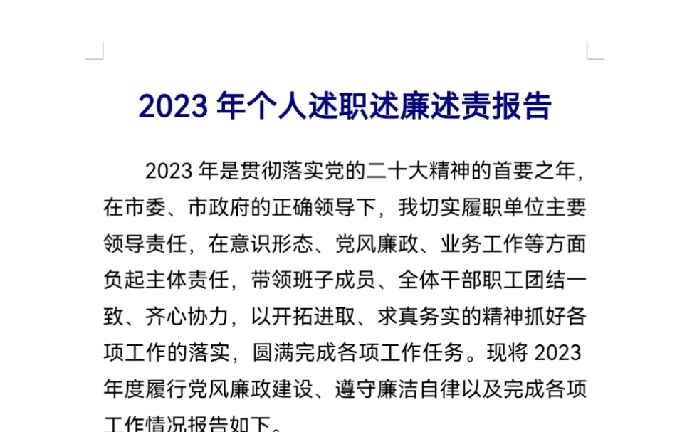 2023年个人述职述廉述责报告哔哩哔哩bilibili