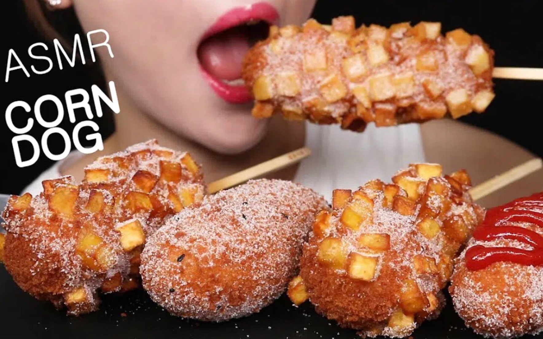 【yuni asmr】吃播 芝士热狗棒 番茄酱 /咀嚼声