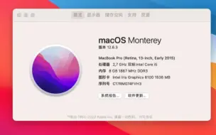 Descargar video: 2015年的macbook能带得动最新的mac os12系统吗