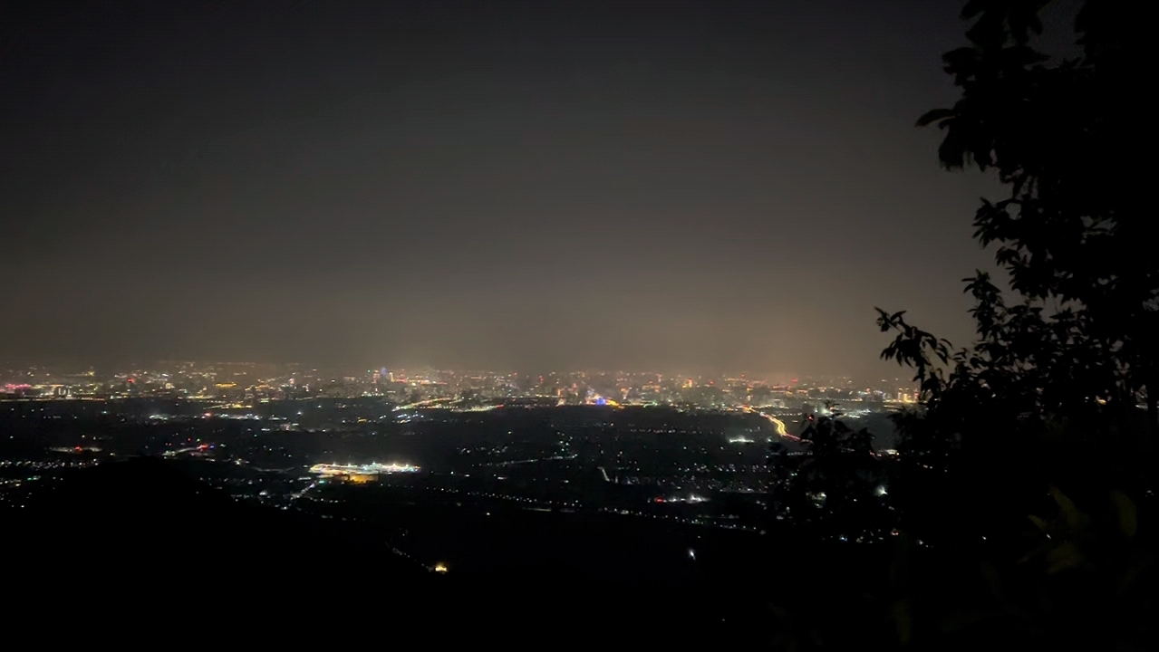 西安夜景-天子峪山顶拍摄