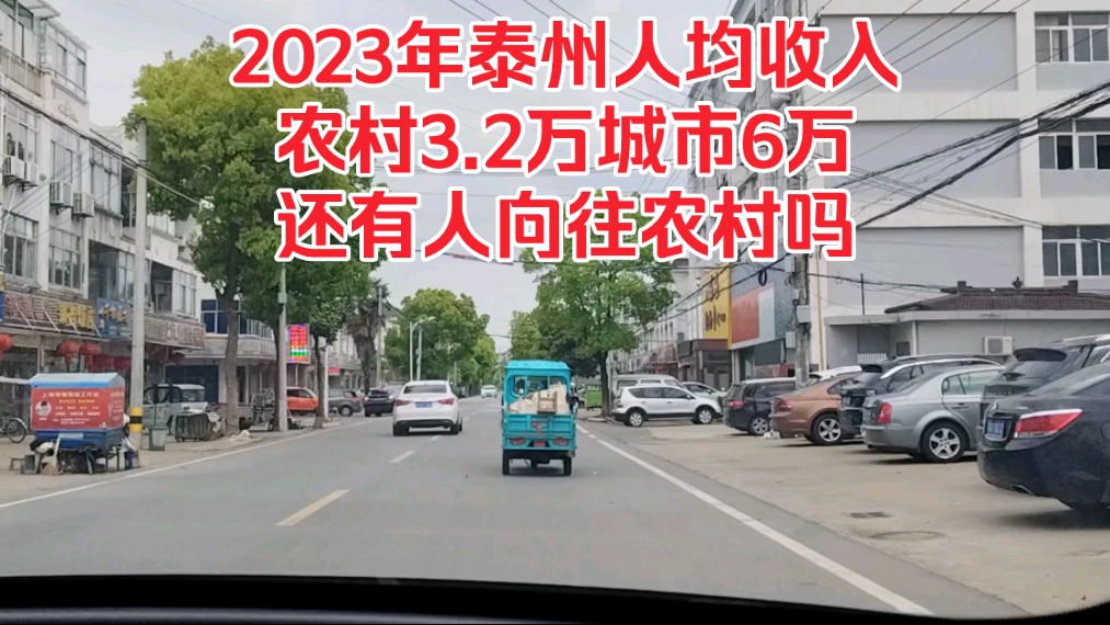 2023年泰州人均收入,农村3.2万城市6万,还有人向往农村吗?哔哩哔哩bilibili