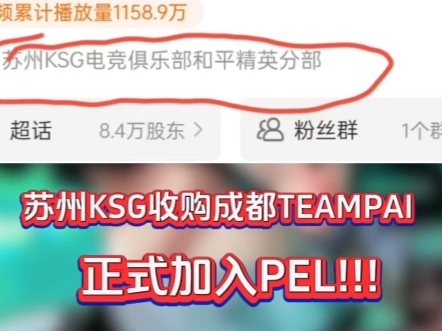 苏州KSG收购成都TEAMPAI正式加入PEL