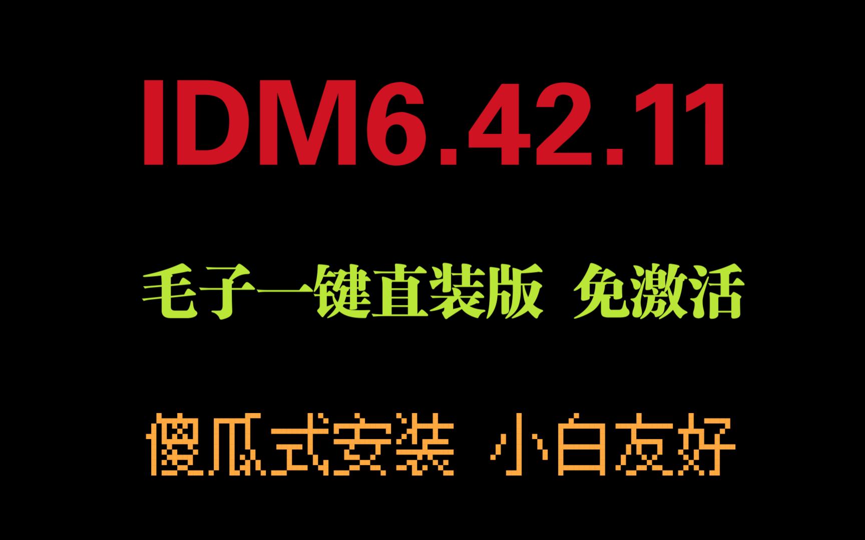 IDM最新毛子直装版,免激活,安装就是中文版无需额外设置,傻瓜式安装,小白友好,IDM6.42.11哔哩哔哩bilibili