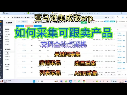 亚马逊集成板ERP,支持全站点采集,关键词采集,店铺采集,类目采集,列表采集, ASIN采集哔哩哔哩bilibili