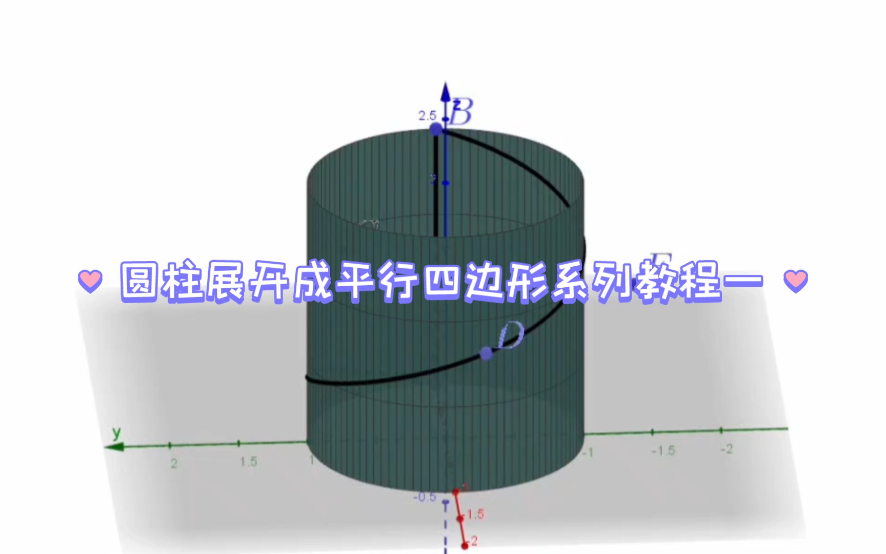 ggb圆柱展开成平行四边形系列教程(一):最短路径怎么画哔哩哔哩bilibili