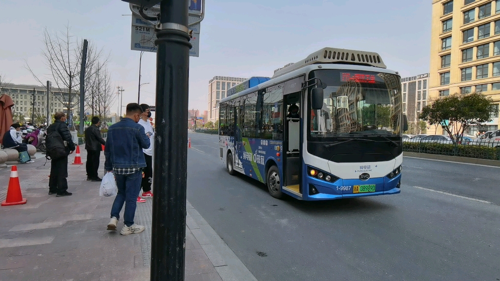 杭州公交149路bydk6f byd6700hzev 蔣墩路餘杭塘路口 出站