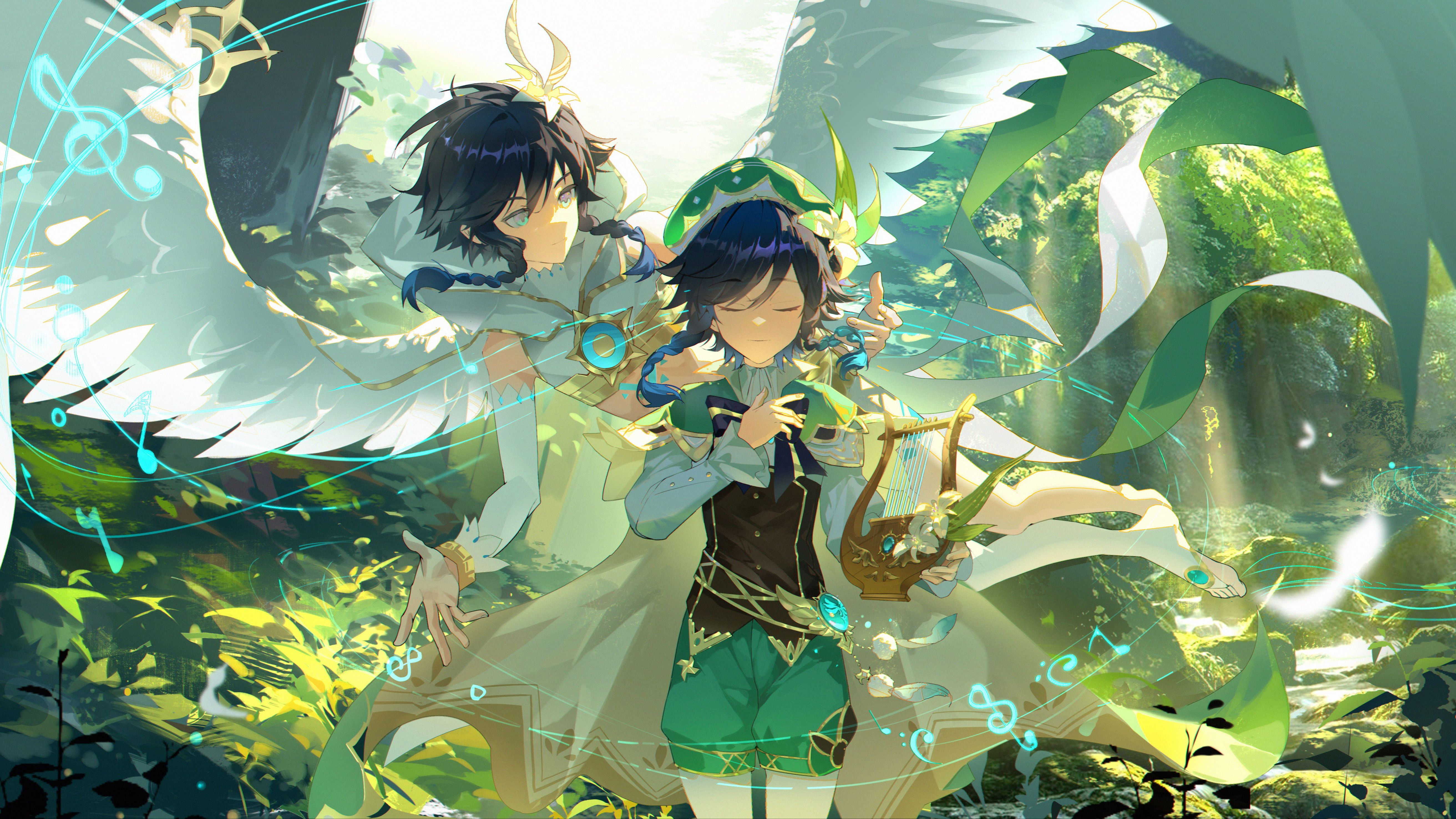 温迪/动态】当朋友把我画的这张官方比赛第一名的温迪做成了动态壁纸!