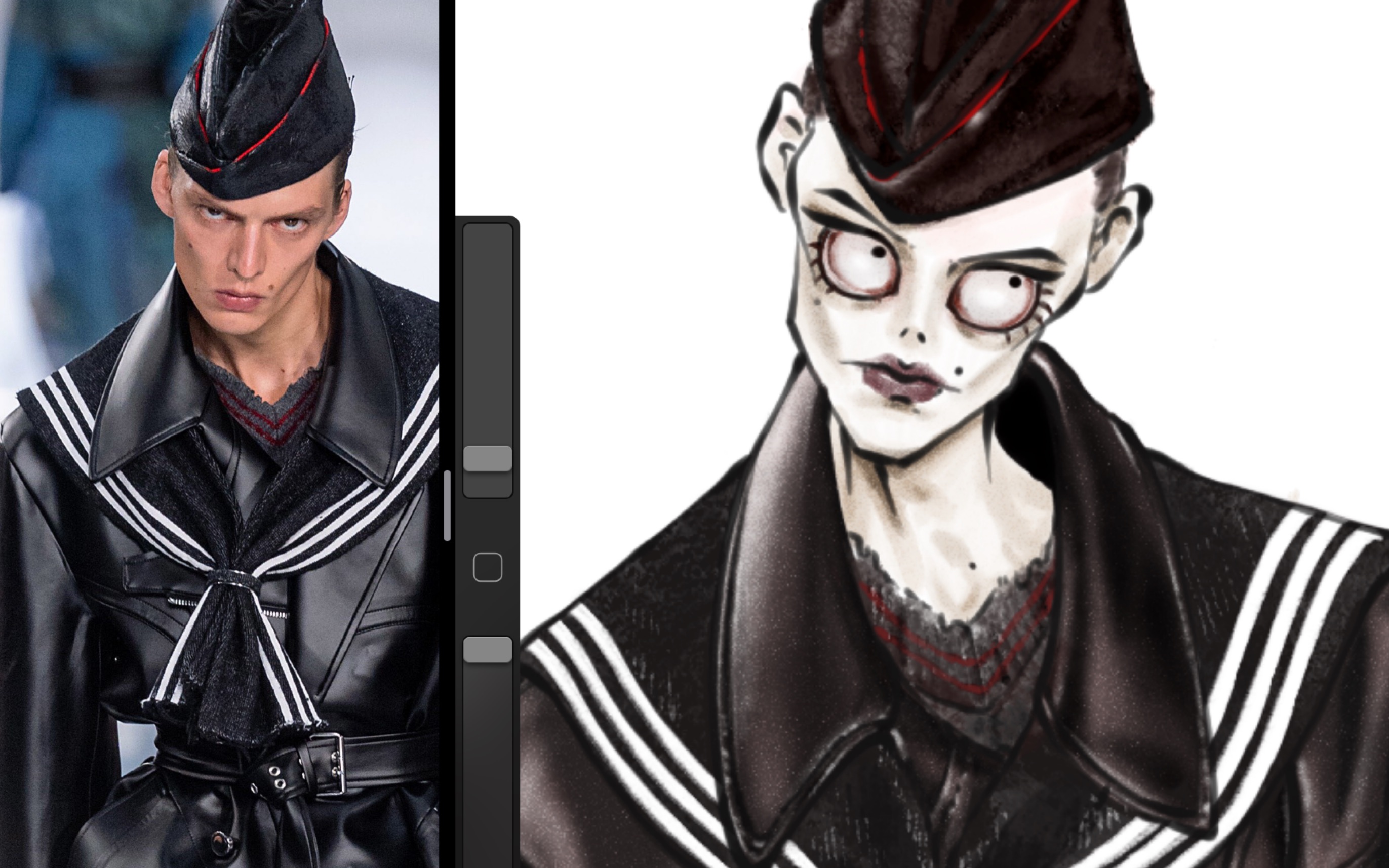 【我的一天】看书画画的日常//僵尸风格画马丁马吉拉的小哥哥_哔哩