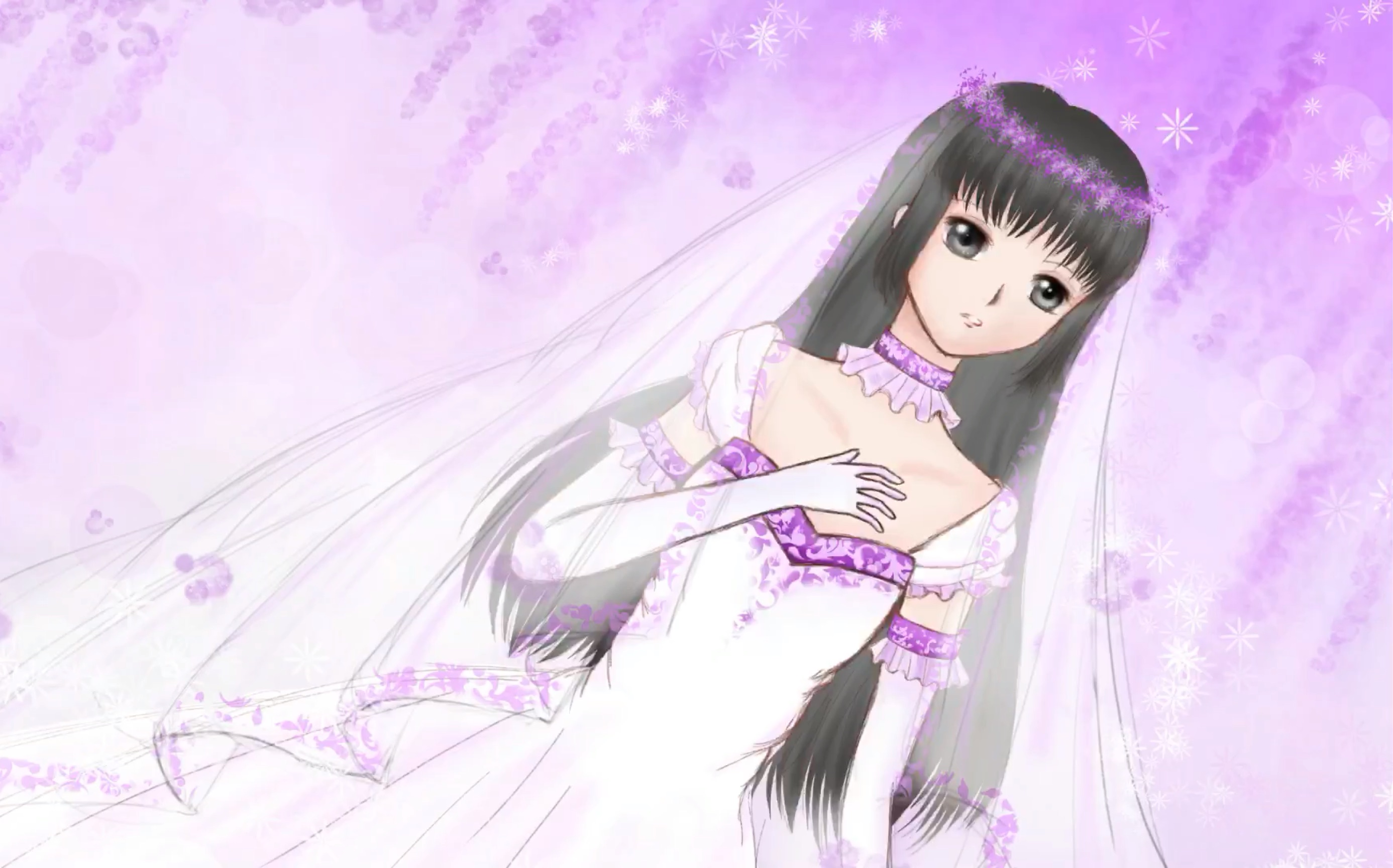 【ipad绘画】紫藤花下的婚纱神音_哔哩哔哩 (゜-゜)つロ 干杯~-bili