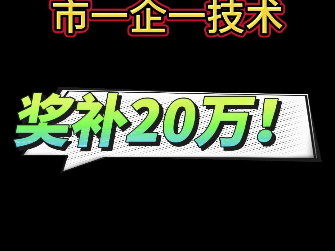 济南市市一企一技术奖补20万!哔哩哔哩bilibili