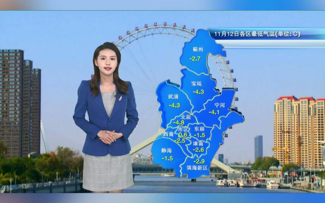 【视频天气】#天津天气#2023年11月12日发布天气预报——气温缓慢回升