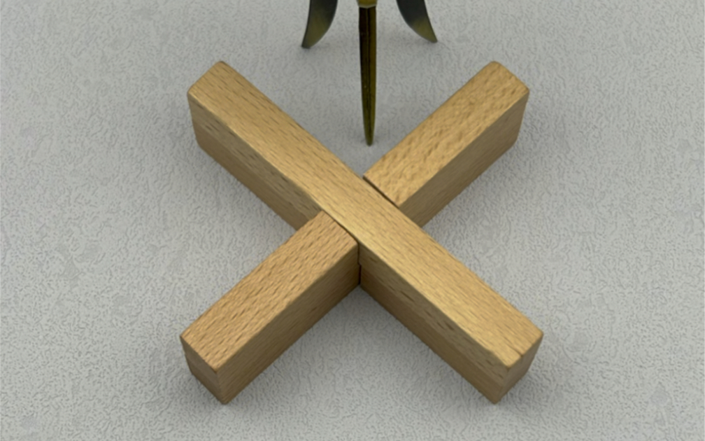 古典益智玩具鲁班锁之十字锁