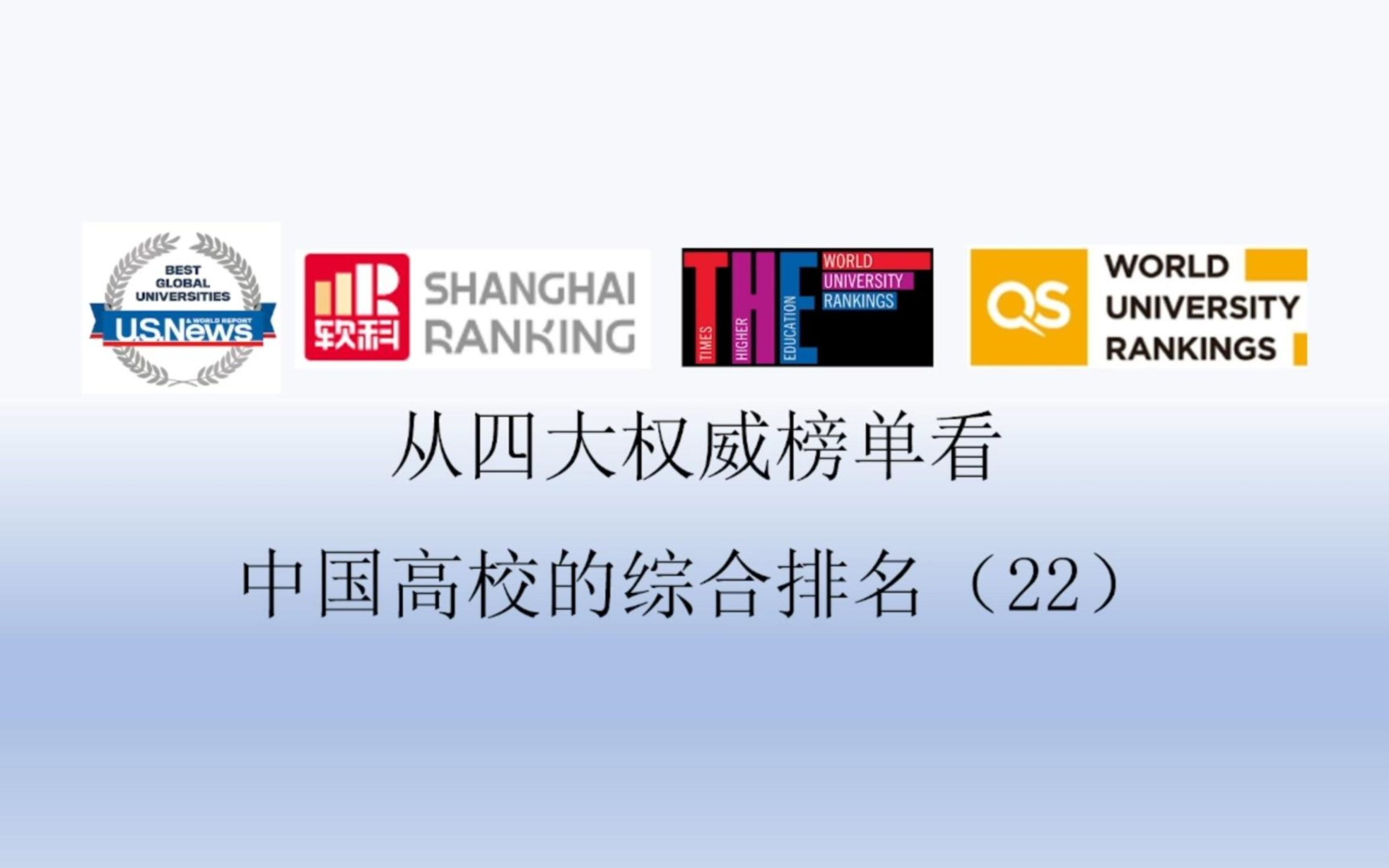 从四大权威榜单看中国高校的综合排名(22)哔哩哔哩bilibili