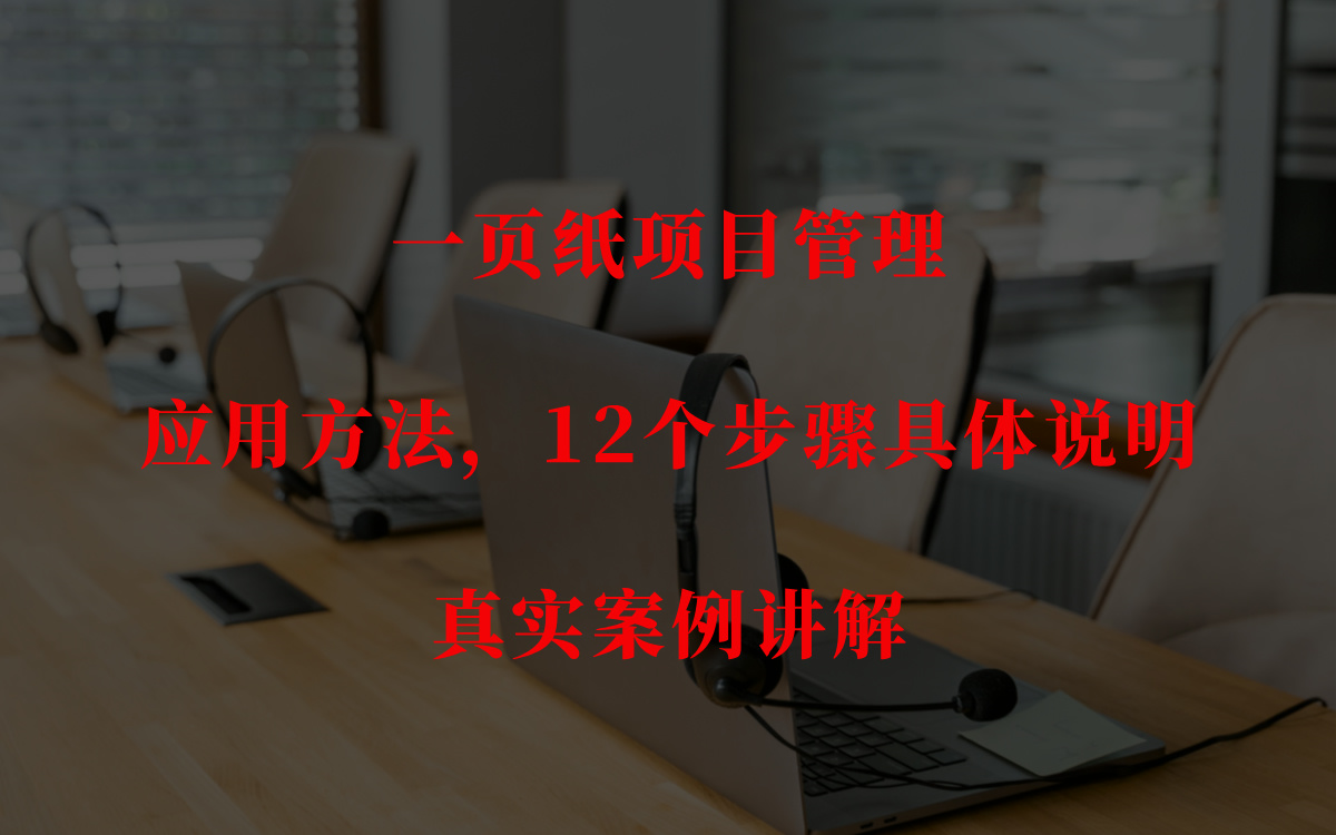 [图]一页纸项目管理——应用方法，12个步骤具体说明，真实案例讲解