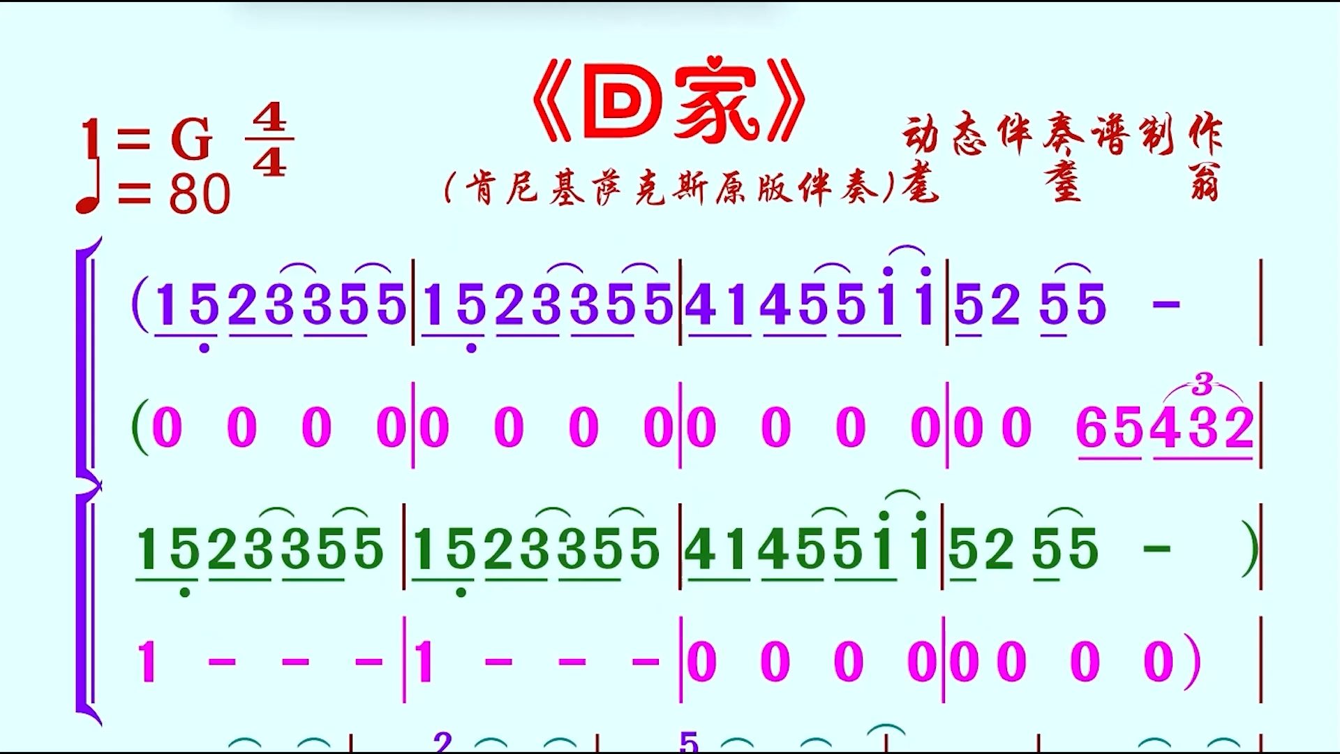 回家口风琴简谱图片