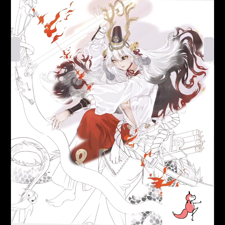 【指绘】铃鹿御前 过程记录,画了就一定能抽到!