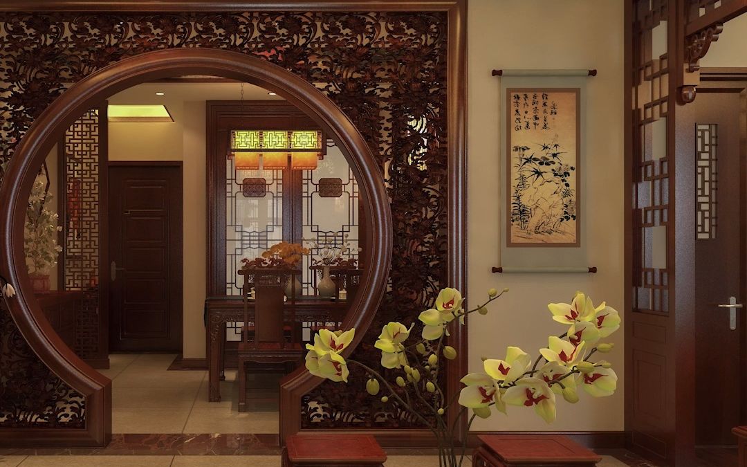 月洞门可以活用在各个地方客厅的华丽版