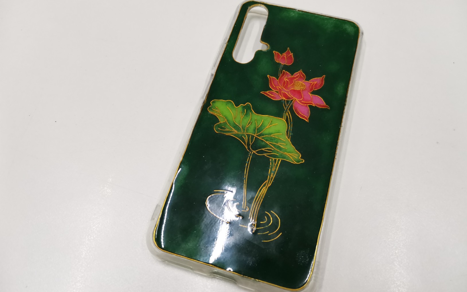 活动作品diy景泰蓝掐丝古风荷花手机壳