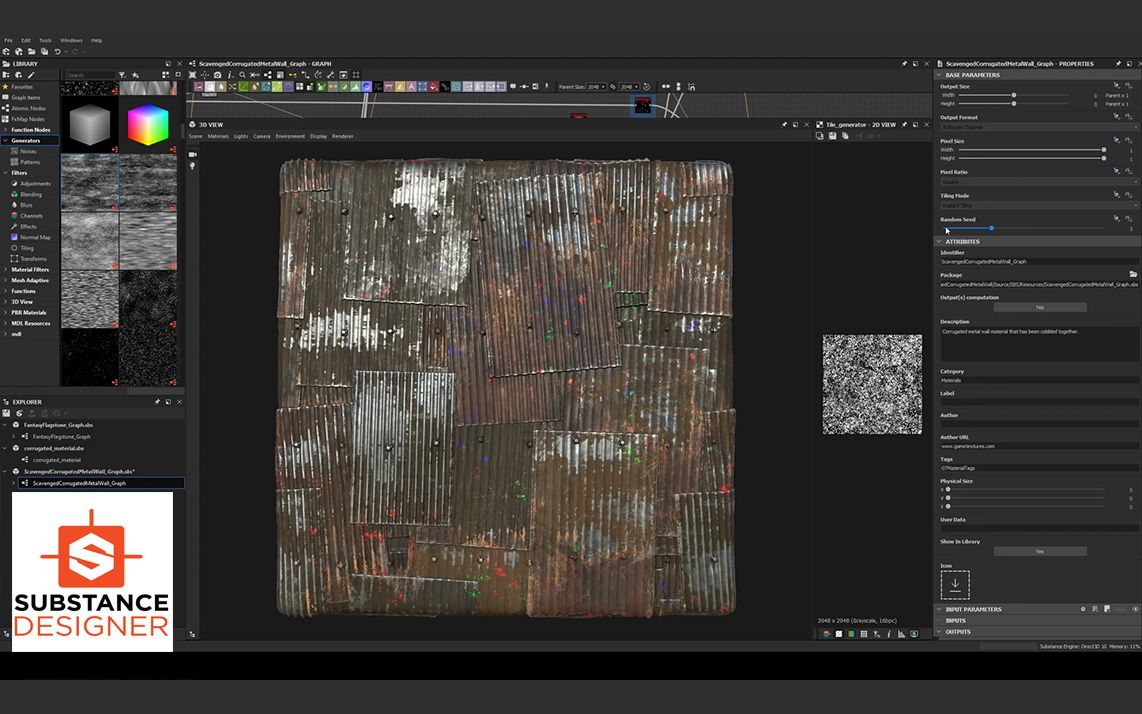 Substance Designer2019制作生锈的波纹金属板哔哩哔哩bilibili