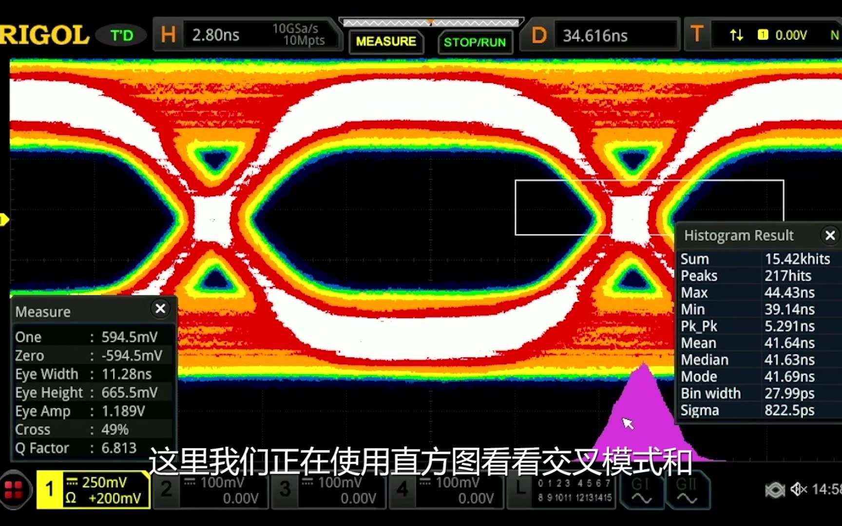 rigol普源mso8000示波器实时眼图分析