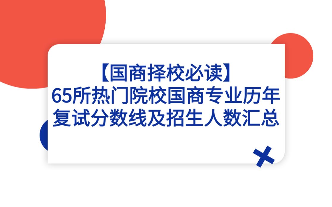 [图]【国商择校必读】65所考研热门院校国际商务434历年复试分数线及录取人数统计