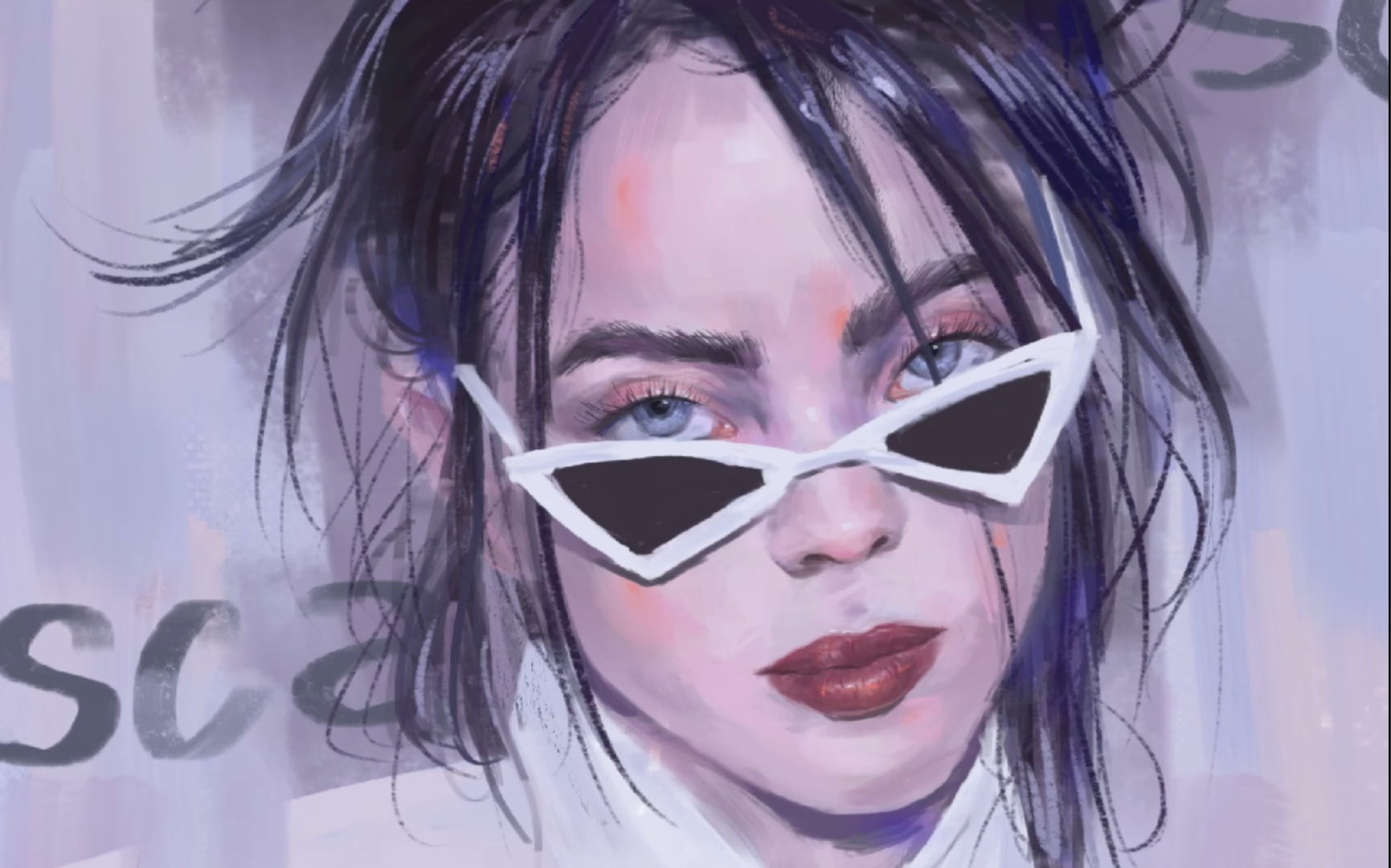 这才是第一次尝试画的碧梨,果然把她画成奶拽奶拽的了!