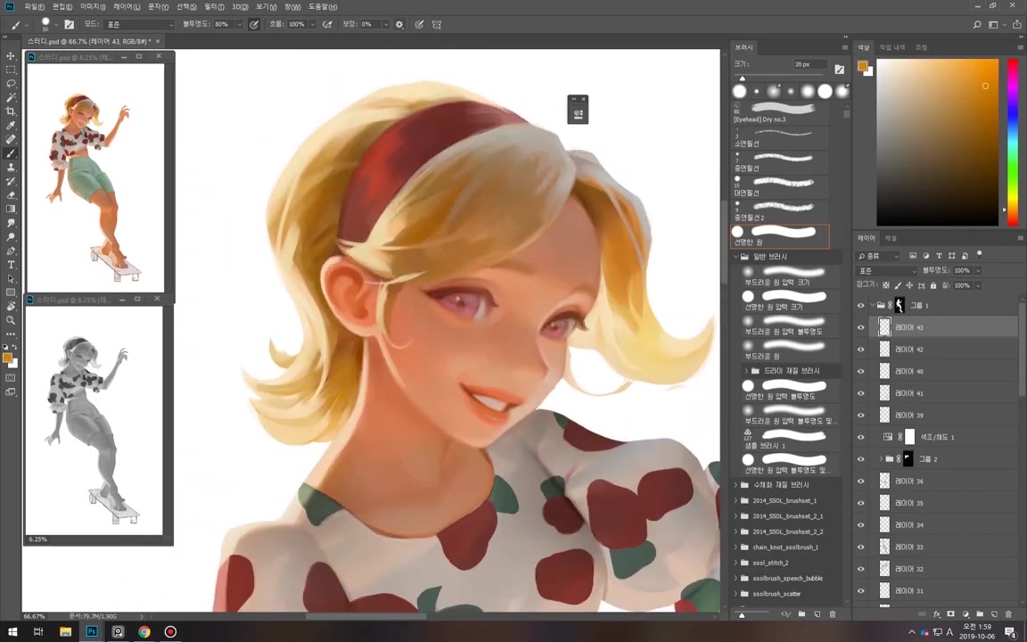 [Speed Painting]滑板女孩JINWU哔哩哔哩bilibili